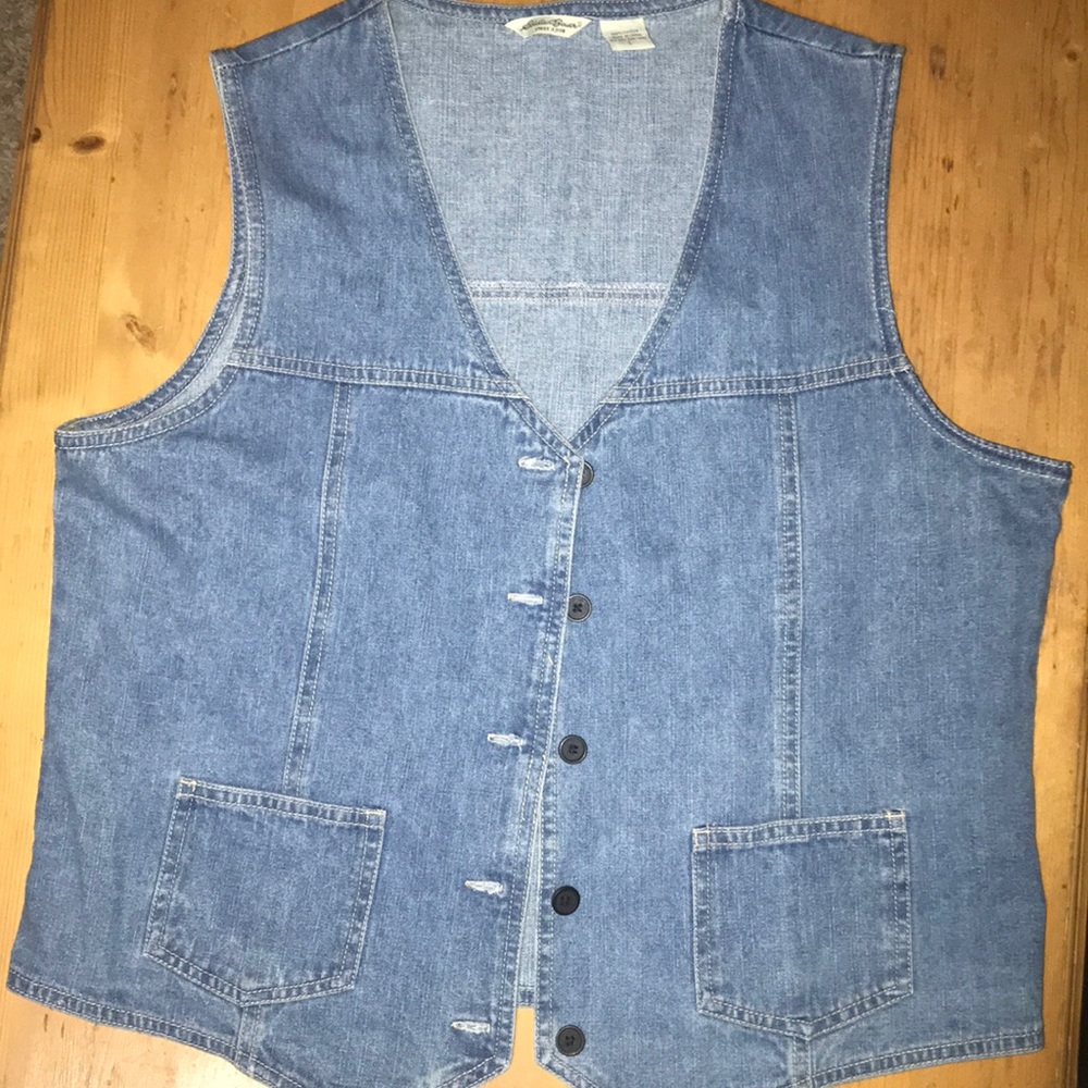 Eddie Bauer denim vest size Large